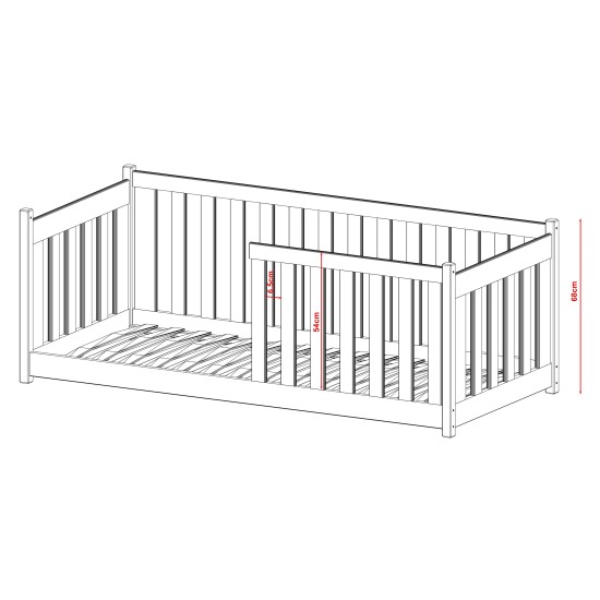 CONCEPT 80x180 pine childrens cot bed Lano Furniture CONCEPT 80x180 pine childrens cot bed Lano Furniture