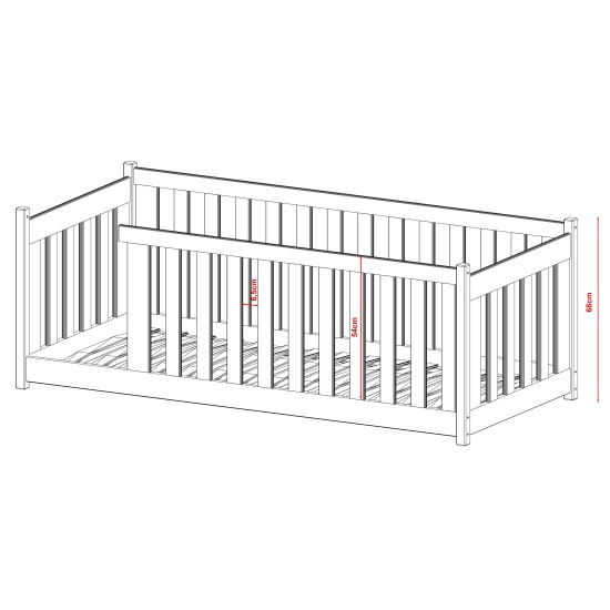 CONCEPT 80x180 pine childrens cot bed Lano Furniture CONCEPT 80x180 pine childrens cot bed Lano Furniture