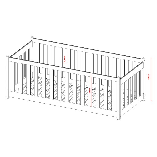 CONCEPT 80x180 pine childrens cot bed Lano Furniture CONCEPT 80x180 pine childrens cot bed Lano Furniture