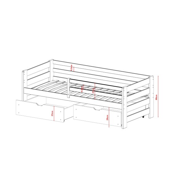 ERGO 80x160 pine childrens bed Lano Furniture ERGO 80x160 pine childrens bed Lano Furniture