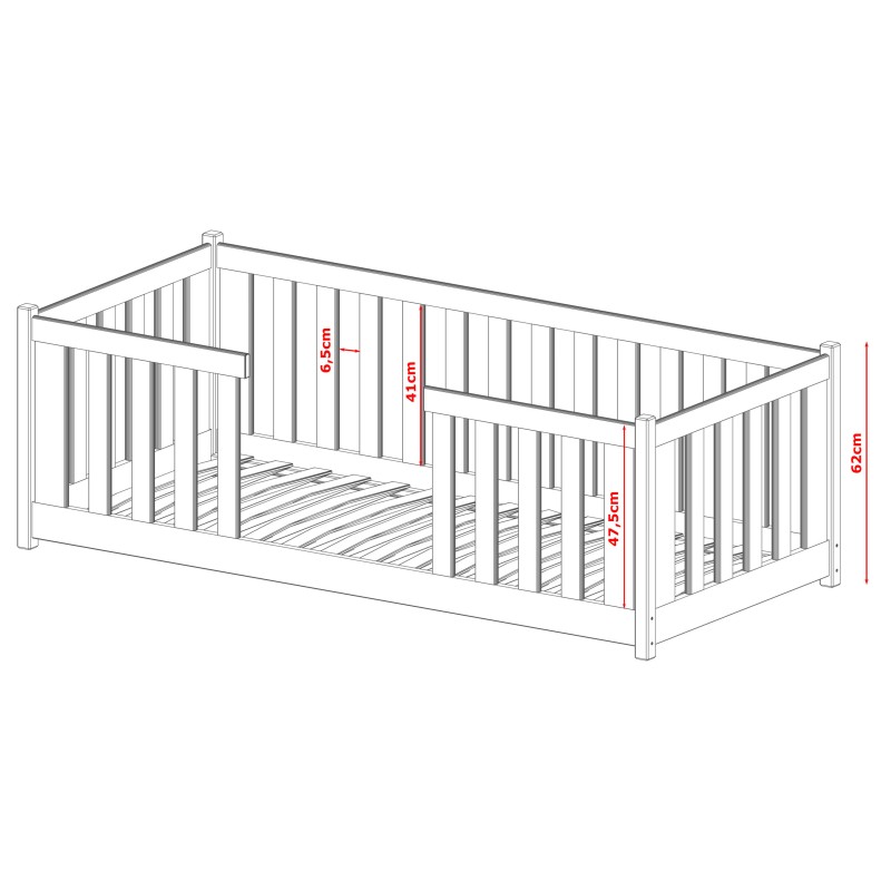 FERO 80x200 pine childrens bed Lano Furniture