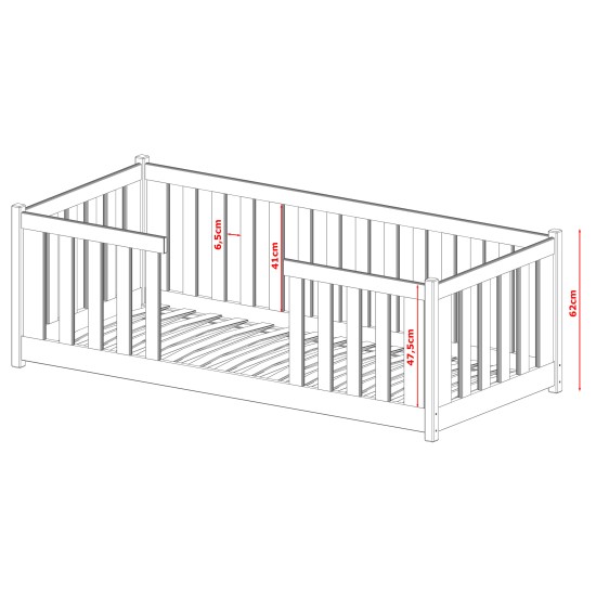 FERO 90x190 pine childrens bed Lano Furniture