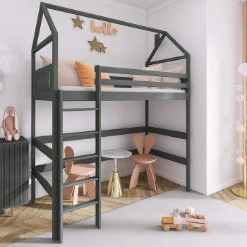 GLORIA 80x160 graphite loft bed Lano Furniture