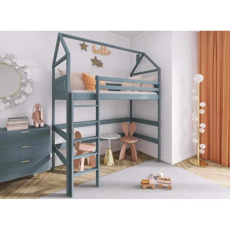 GLORIA 80x160 grey loft bed Lano Furniture