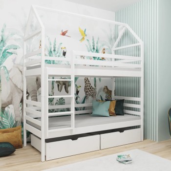 ALEX 80x200 white bunk bed Lano Furniture