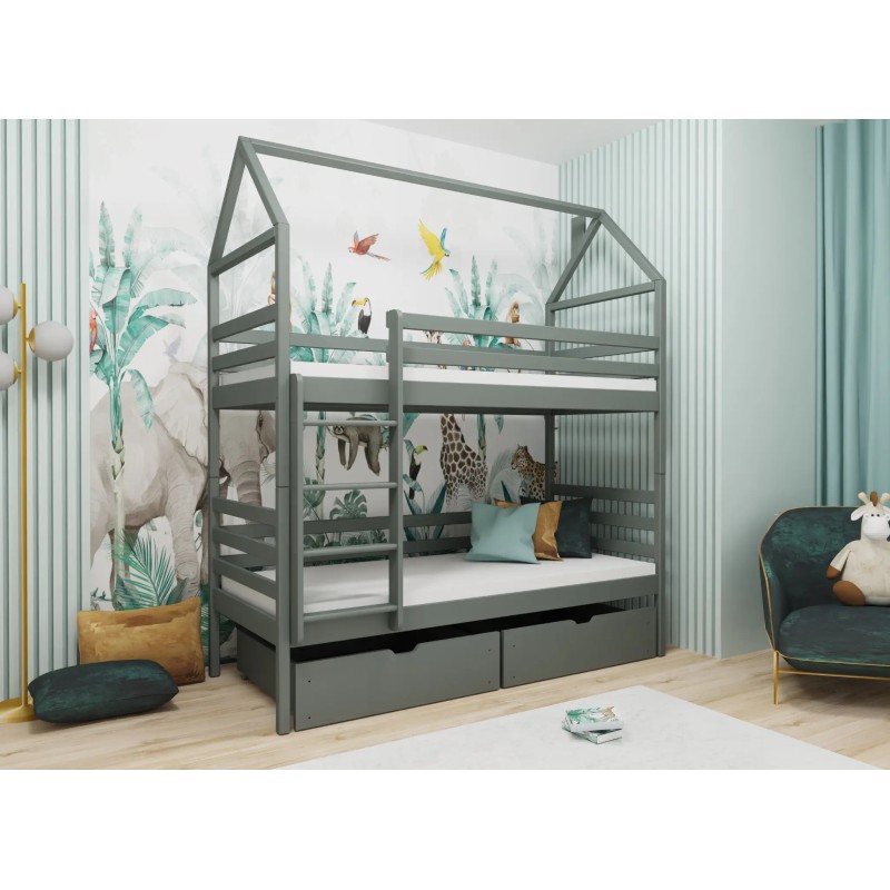 ALEX 90x190 graphite bunk bed Lano Furniture