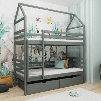 ALEX 90x200 graphite bunk bed Lano Furniture
