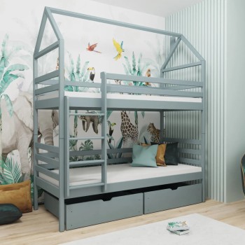 ALEX 80x160 grey bunk bed Lano Furniture