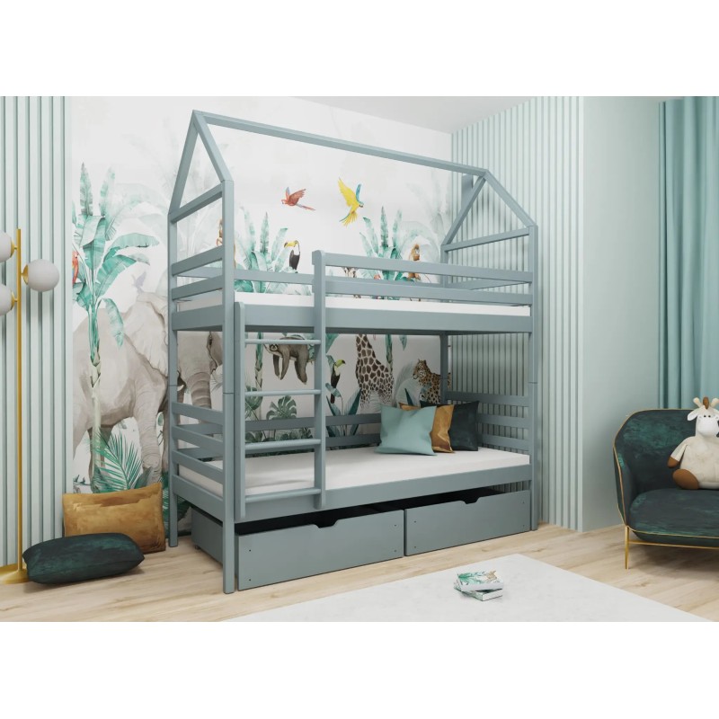ALEX 80x180 grey bunk bed Lano Furniture