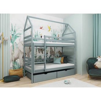 ALEX 80x200 grey bunk bed Lano Furniture