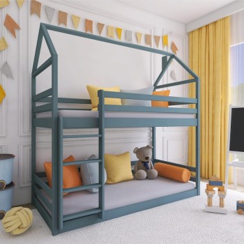 AXEL 90x200 grey house bunk bed Lano Furniture
