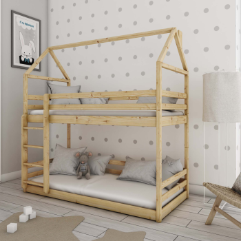 AXEL 90x190 pine house bunk bed Lano Furniture