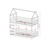 AXEL 90x200 pine house bunk bed Lano Furniture