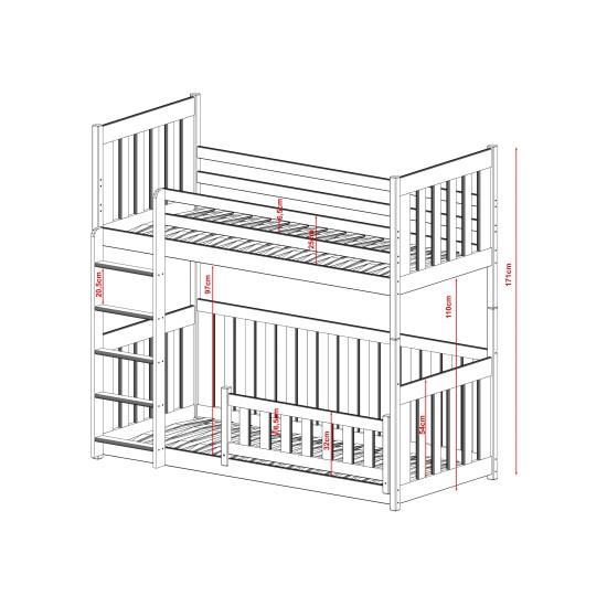 CRIS 80x200 white bunk bed Lano Furniture CRIS 80x200 white bunk bed Lano Furniture