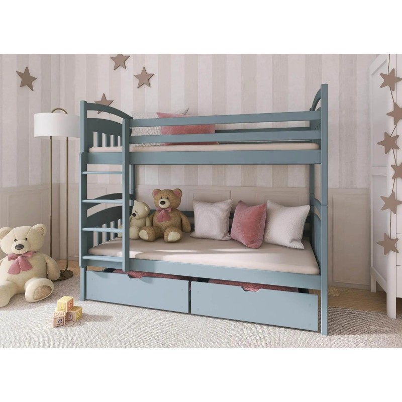GABI 80x160 grey bunk bed Lano Furniture