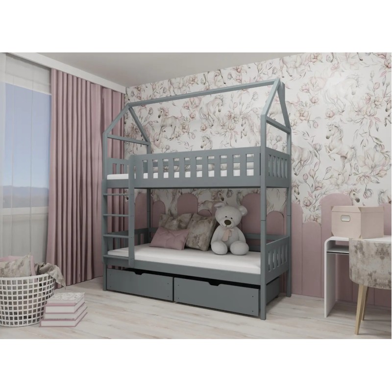 GAJA 80x180 grey bunk bed Lano Furniture