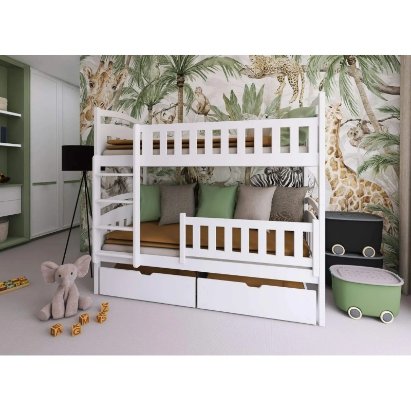 IGNAŚ 80x160 white bunk bed Lano Furniture