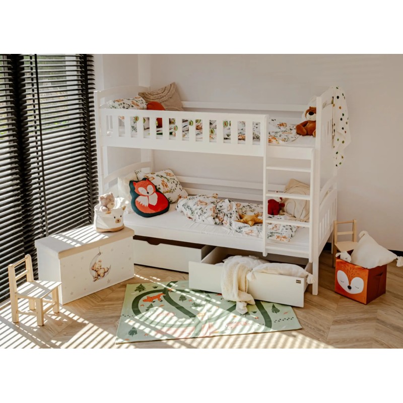 IGNAŚ 80x160 white bunk bed Lano Furniture