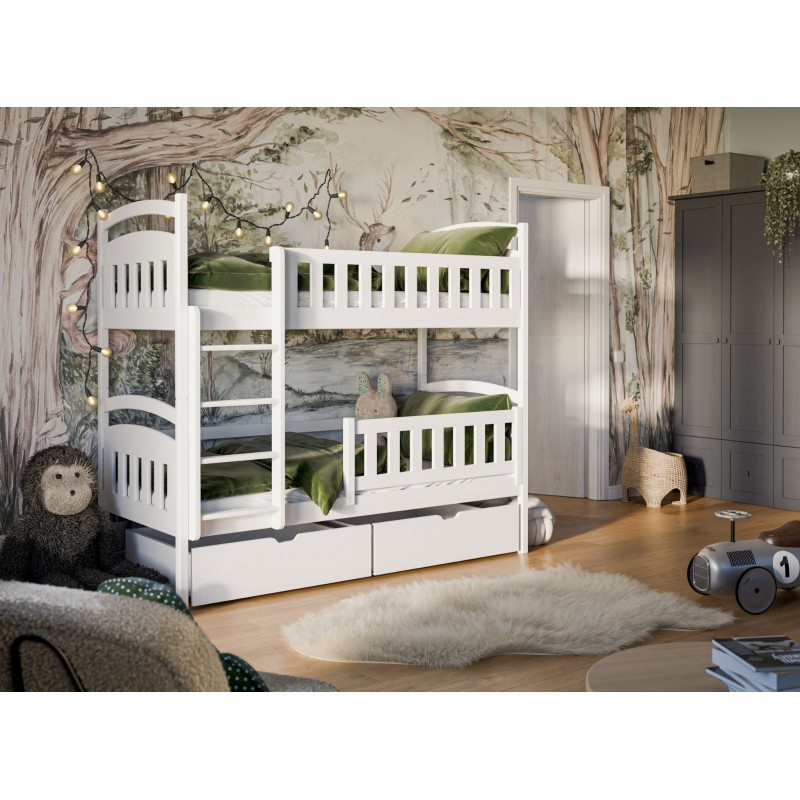 IGNAŚ 80x180 white bunk bed Lano Furniture