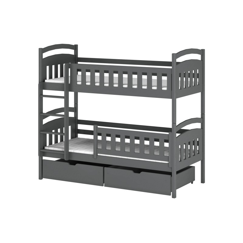 IGNAŚ 90x190 graphite bunk bed Lano Furniture