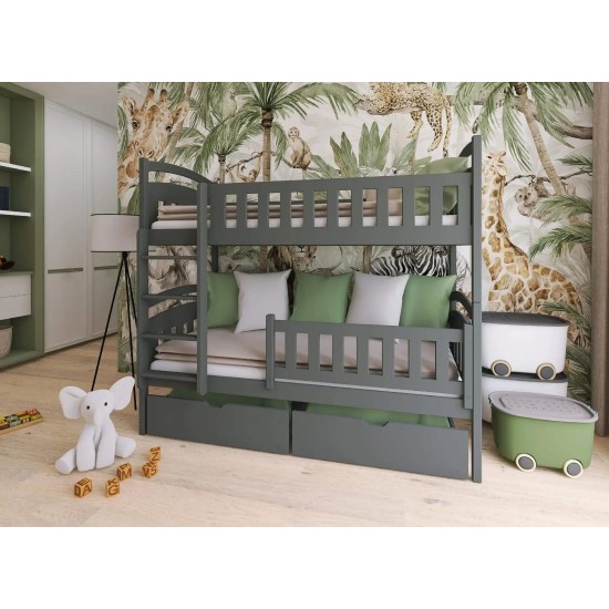 IGNAŚ 90x190 graphite bunk bed Lano Furniture