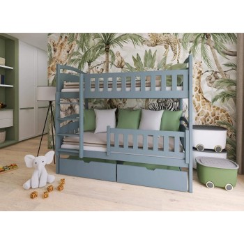IGNAŚ 80x180 grey bunk bed Lano Furniture