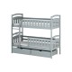 IGNAŚ 80x200 grey bunk bed Lano Furniture