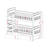 IGNAŚ 80x200 grey bunk bed Lano Furniture