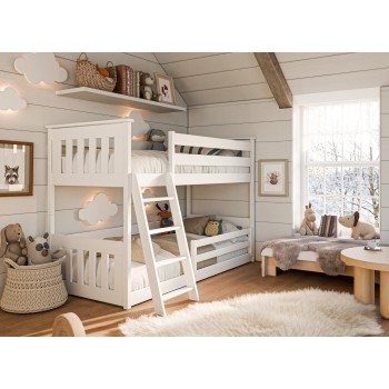 KEVIN 80x200 white bunk bed Lano Furniture