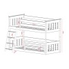KEVIN 80x200 pine bunk bed Lano Furniture