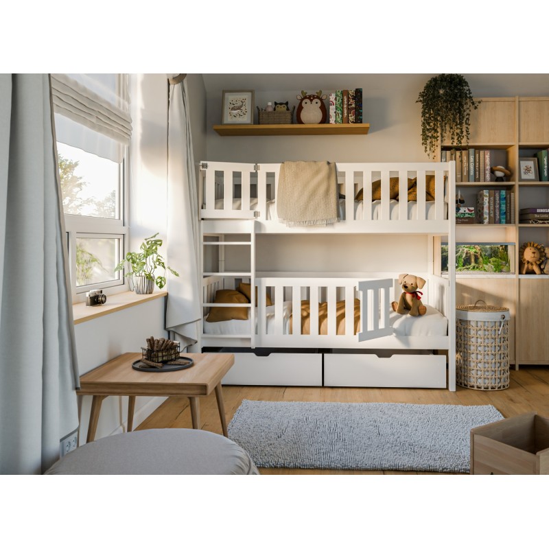 KSAWERY 80x180 white bunk bed Lano Furniture