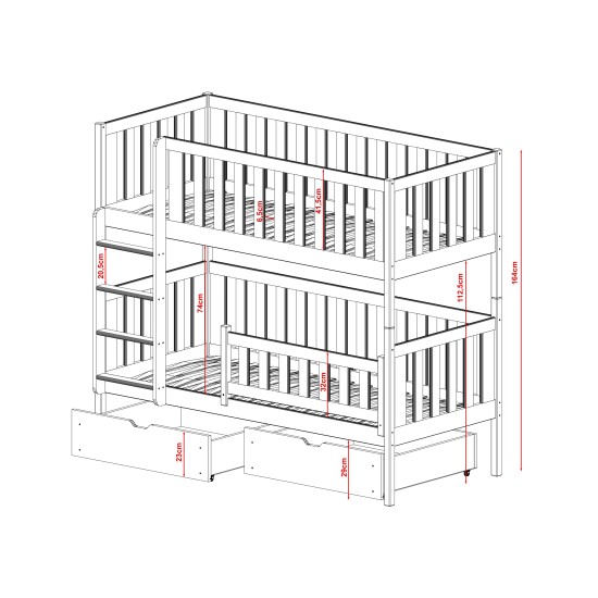 MICHALINA 90x190 white bunk bed Lano Furniture MICHALINA 90x190 white bunk bed Lano Furniture