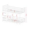 MINI 80x200 grey bunk bed Lano Furniture