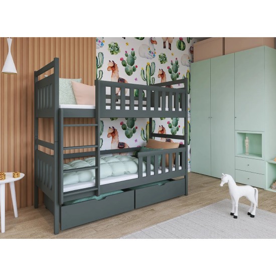 MONIKA 90x190 graphite bunk bed Lano Furniture MONIKA 90x190 graphite bunk bed Lano Furniture
