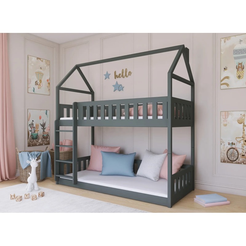 POLA 90x190 graphite bunk bed Lano Furniture