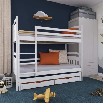 ALAN 80x180 white bunk bed Lano Furniture