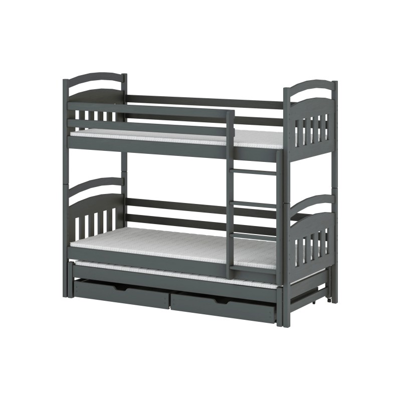 ALAN 90x200 graphite bunk bed Lano Furniture