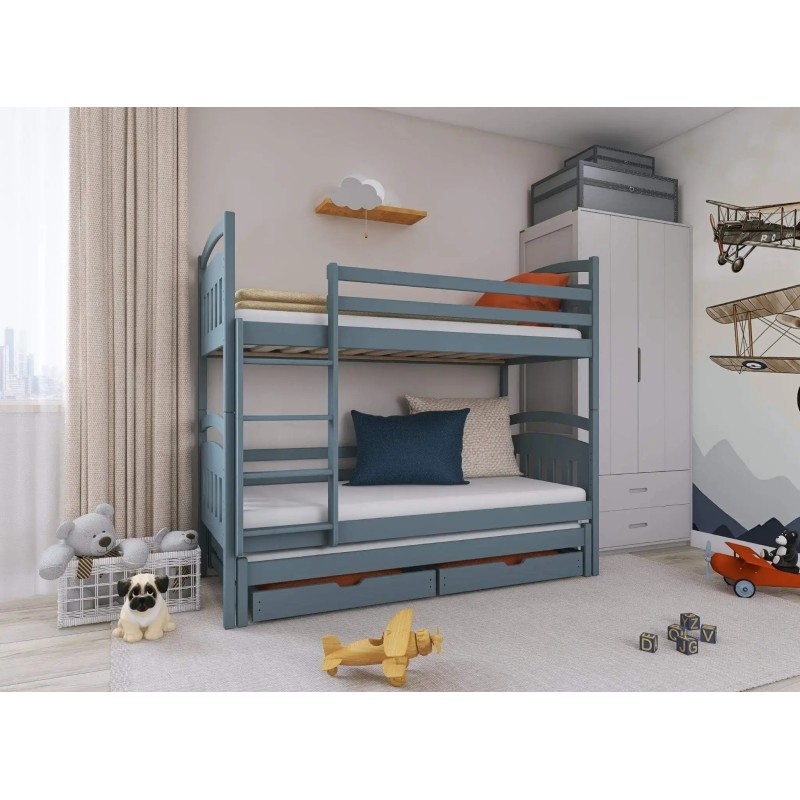 ALAN 80x180 grey bunk bed Lano Furniture