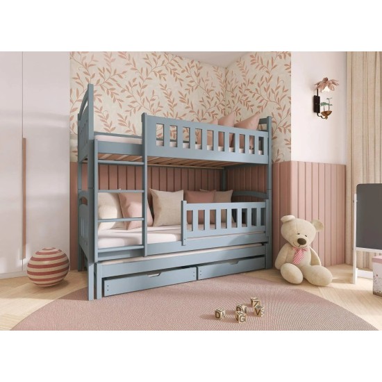 BLANKA 90x190 grey bunk bed Lano Furniture Κουκέτα BLANKA 90x190 grey