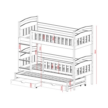 Κουκέτα BLANKA 80x180 pine 