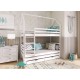 DALIA 80x200 white house bunk bed Lano Furniture