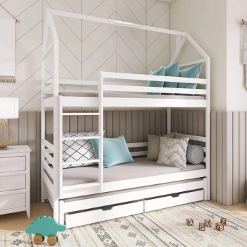 DALIA 90x190 white house bunk bed Lano Furniture