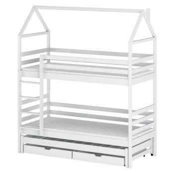 DALIA 90x200 white house bunk bed Lano Furniture