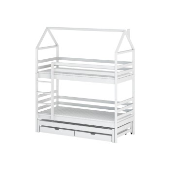 DALIA 90x200 white house bunk bed Lano Furniture