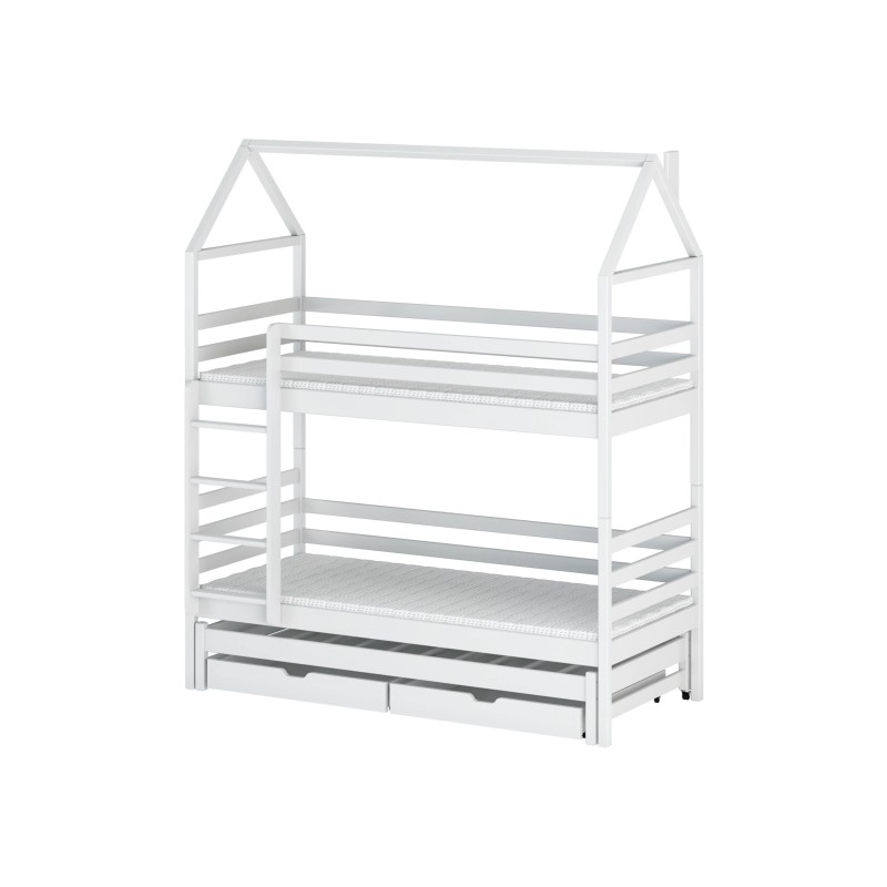 DALIA 90x200 white house bunk bed Lano Furniture