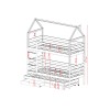 DALIA 80x160 graphite house bunk bed Lano Furniture