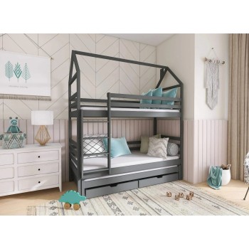 DALIA 80x180 graphite house bunk bed Lano Furniture