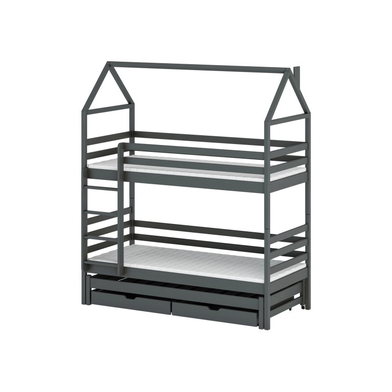 DALIA 90x200 graphite house bunk bed Lano Furniture