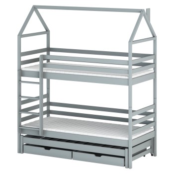 DALIA 80x200 grey house bunk bed Lano Furniture