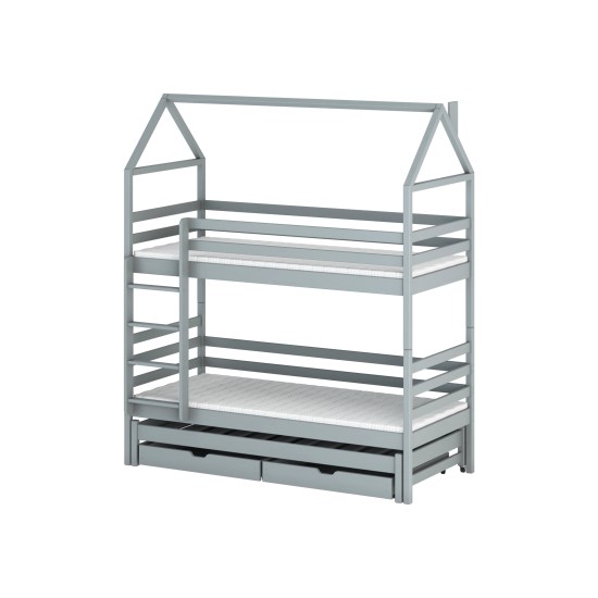 DALIA 80x200 grey house bunk bed Lano Furniture DALIA 80x200 grey house bunk bed Lano Furniture
